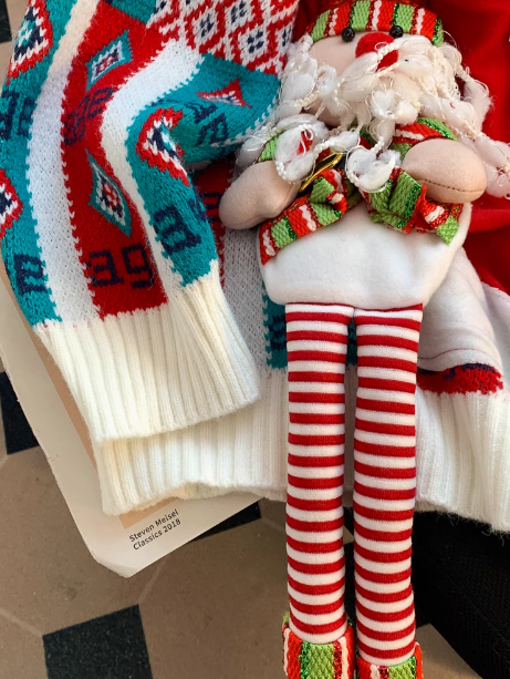 Cute 3D Santa Claus Red Round Neck Pullover Sweater ED0491