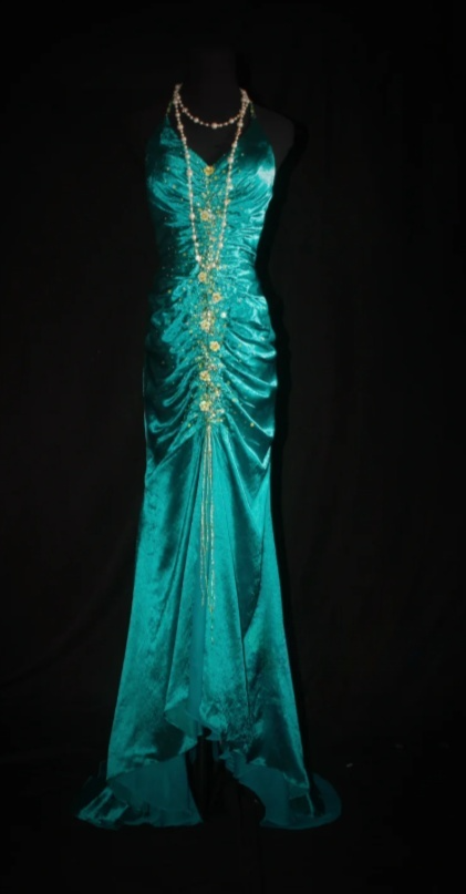 Robes d'anniversaire élégantes bleu dégradé, col en V, paillettes, mousseline, fourreau, robes de bal, robes de soirée ED04456