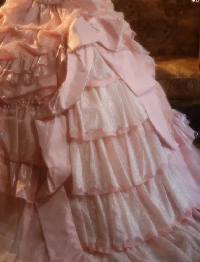 Fairy Strapless Ball Gown Pink Long Prom Dresses Lace Pink Quinceanera Dresses Sweet 16 Dress ED04940