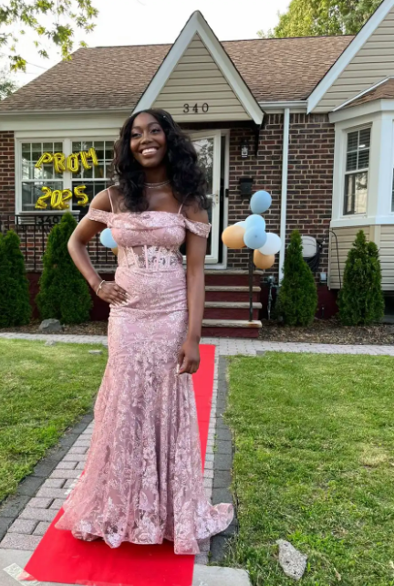 Gorgeous Spaghetti Strap Mermaid Pink Long Prom Dresses Tulle Applique Pink Long Birthday Dresses ED04954