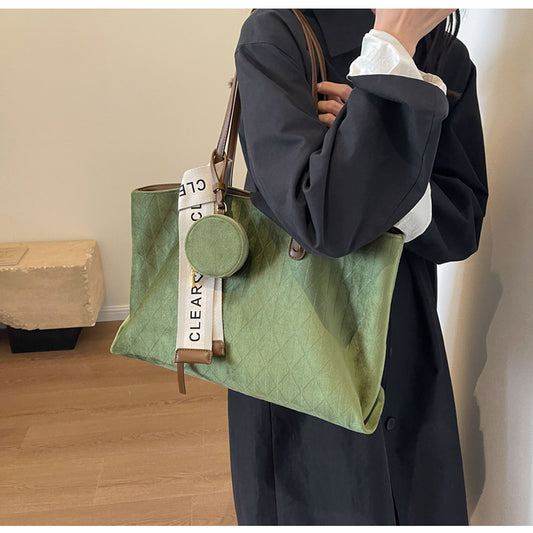 Versatile retro large capacity commuter shoulder tote bag ED0495