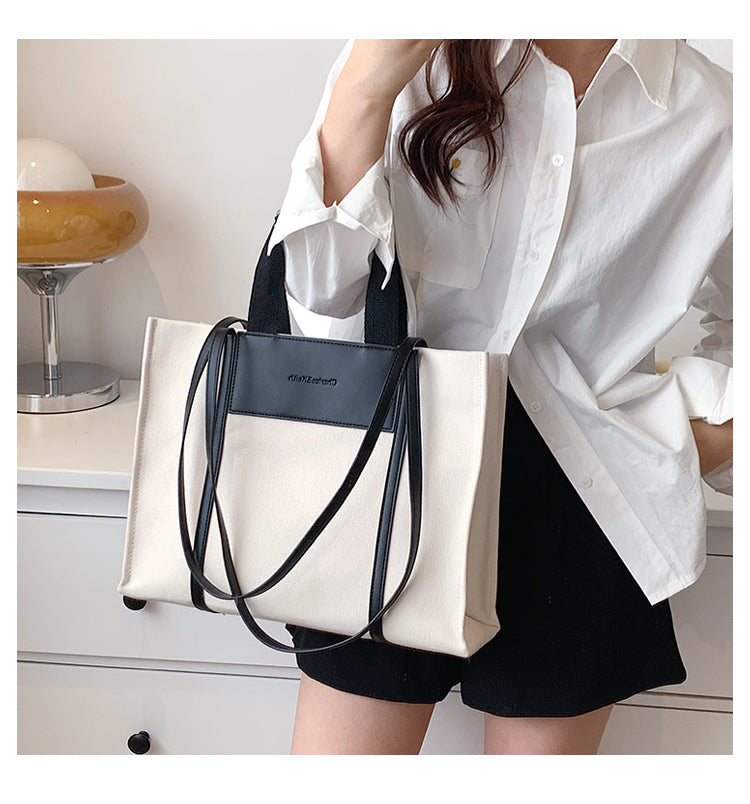 Casual commuter large capacity canvas shoulder bag ED0503