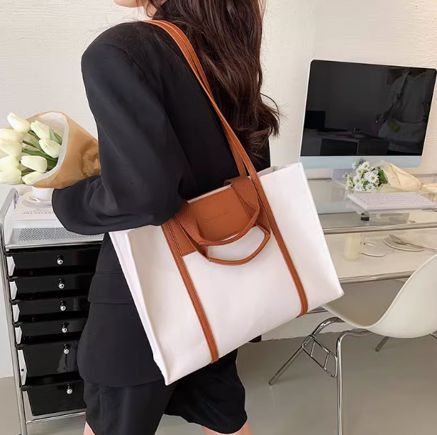 Casual commuter large capacity canvas shoulder bag ED0503