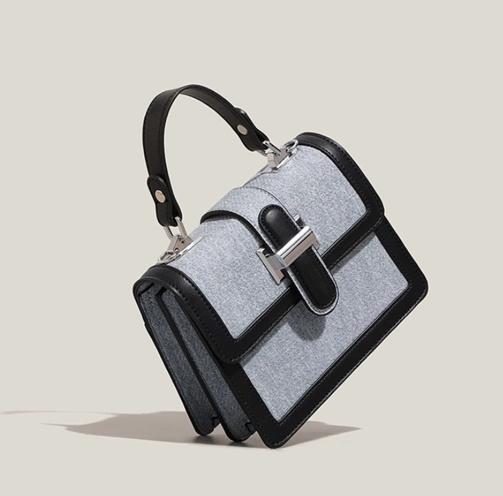Petit sac carré polyvalent de couleur contrastée, sac à main à bandoulière simple ED0504