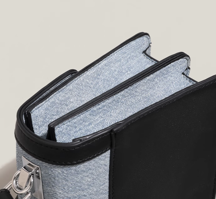 Petit sac carré polyvalent de couleur contrastée, sac à main à bandoulière simple ED0504