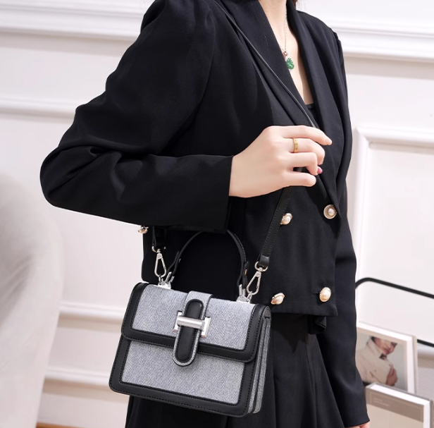 Petit sac carré polyvalent de couleur contrastée, sac à main à bandoulière simple ED0504