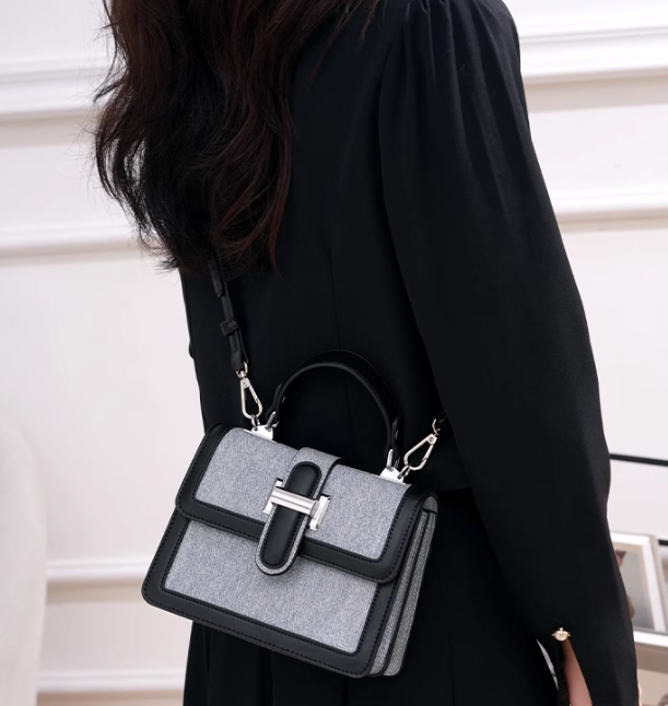 Petit sac carré polyvalent de couleur contrastée, sac à main à bandoulière simple ED0504