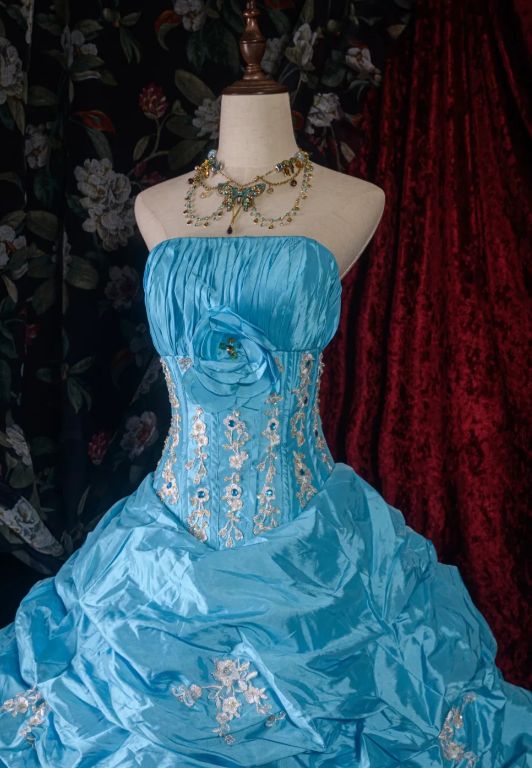 Robes d'anniversaire élégantes bleu dégradé, col en V, paillettes, mousseline, fourreau, robes de bal, robes de soirée ED04456