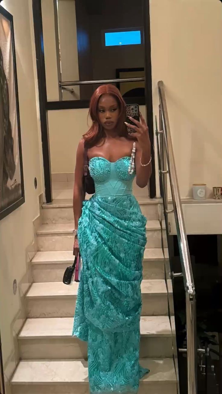 Elegant Sweetheart Sheath Long Prom Dress Lace Turquoise Evening Dresses ED05242