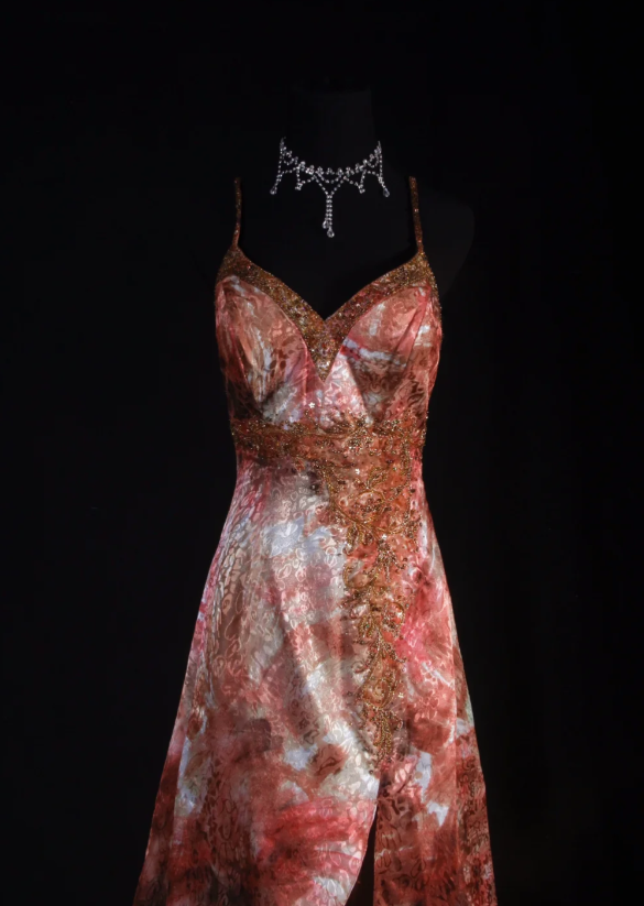 Elegant A-Line Long Prom Dresses, Spaghetti Straps Formal Dresses, Beaded Slit Evening Dresses ED05340