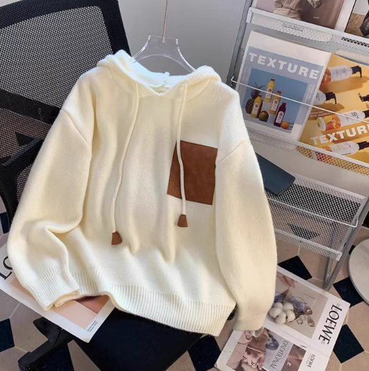 Lazy retro loose hooded sweater ED0539