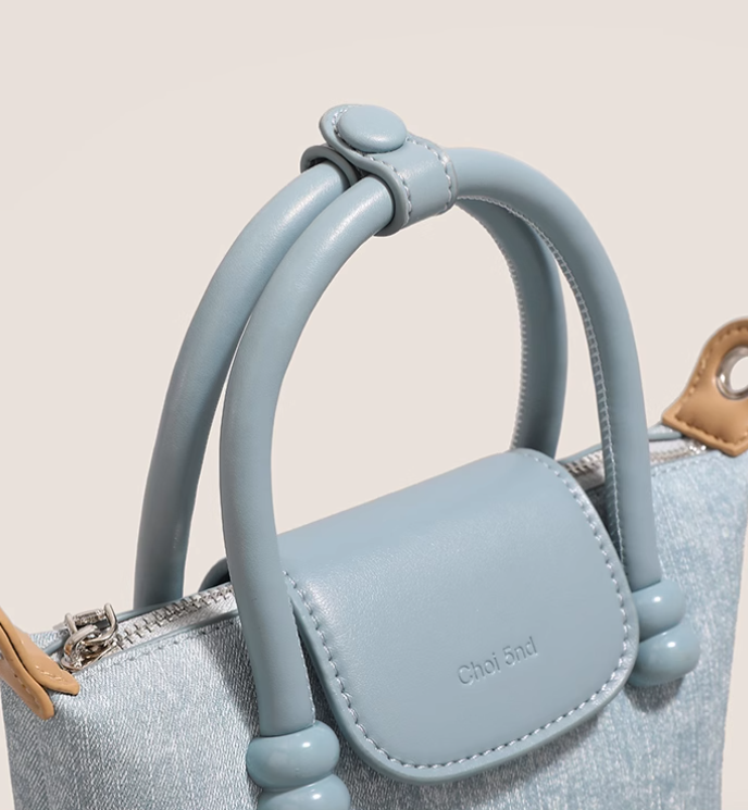 Sac à main bandoulière bleu denim ED0548
