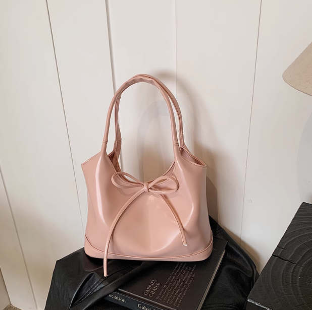 Versatile ballet style red bow shoulder bag ED0549