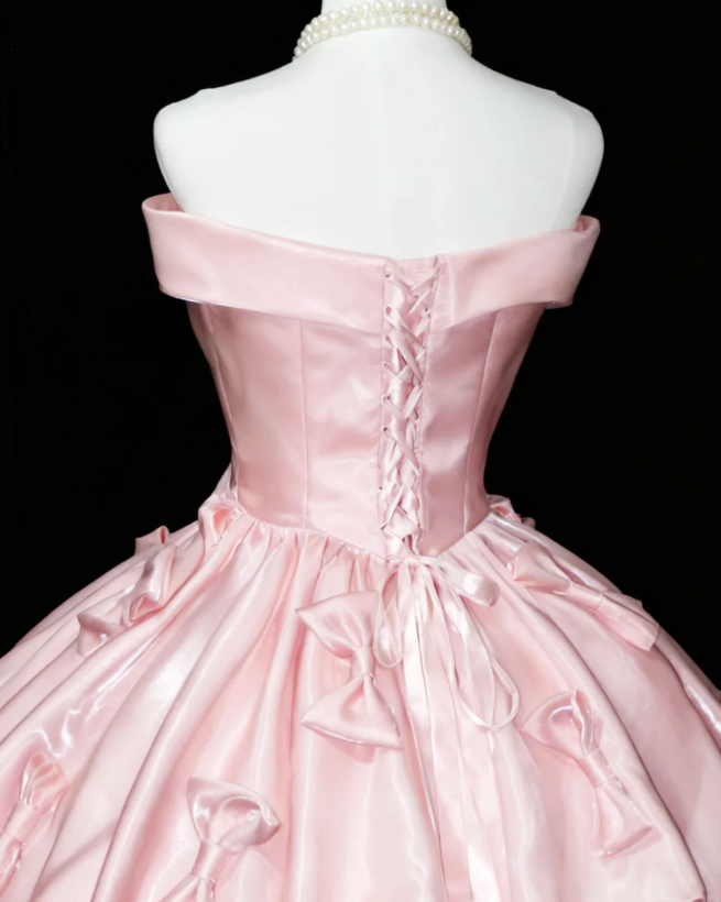 Cute A-Line Pink Short Prom Dresses Satin Strapless Birthday Dresses Sleeveless Pink Party Dresses ED05500