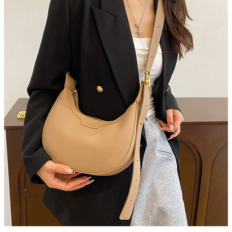 Retro all-match solid color shoulder crossbody bag dumpling bag ED0550