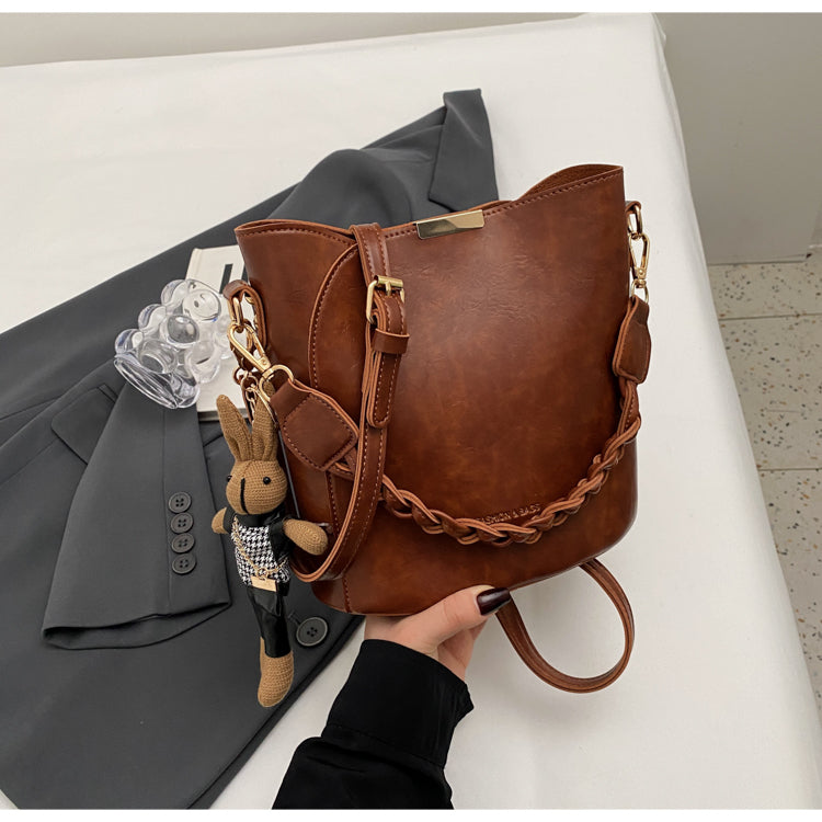 Retro versatile crossbody bag portable bucket bag ED0551