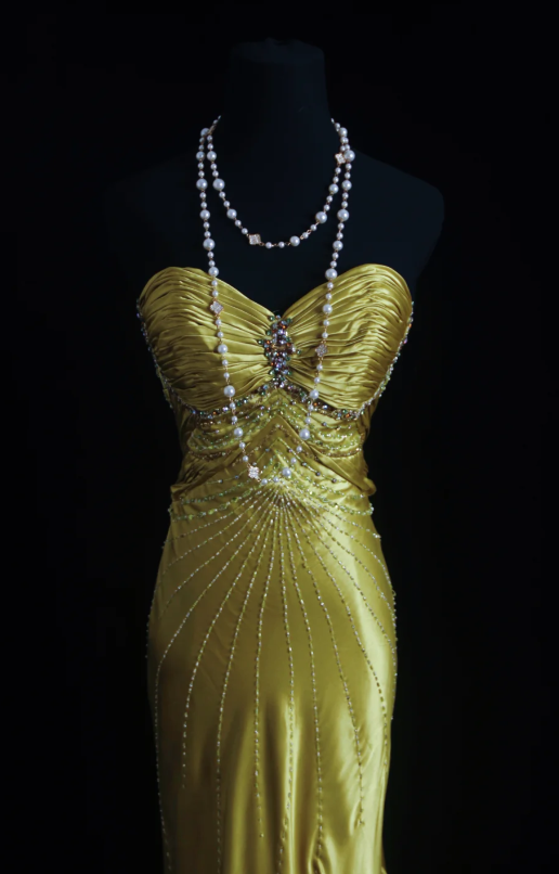 Chic Sweetheart Mermaid Long Prom Dresses Satin Yellow Evening Gowns Sleeveless Formal Dresses ED05560