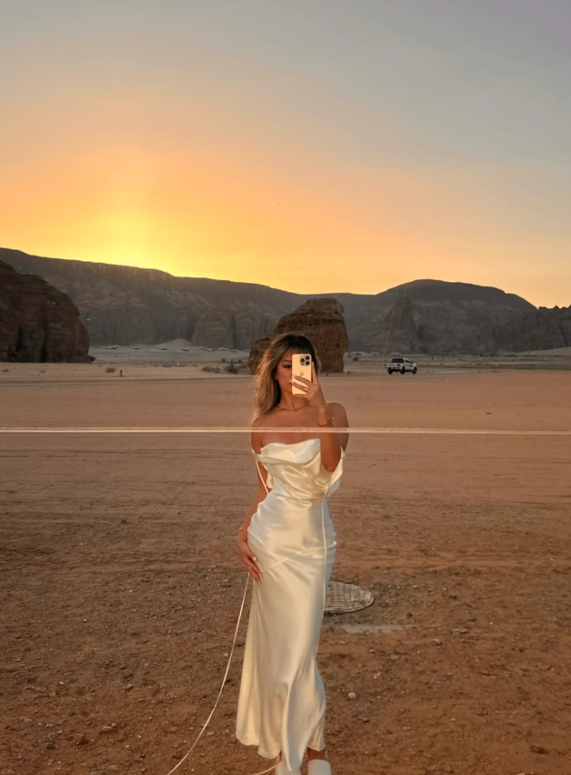 Elegant Off-shoulder Sheath Long Prom Dresses Satin White Evening Dresses with Open Back ED05664