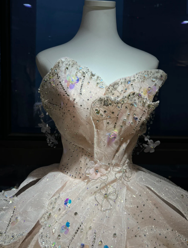 Cute Sweetheart A-Line Short Prom Dresses Tulle Beaded Pink Homecoming Dresses Sleeveless Glitter Christmas Dresses ED05669