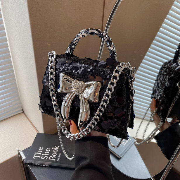Sequined chain crossbody bag shoulder square bag ED0566