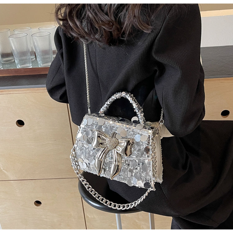 Sequined chain crossbody bag shoulder square bag ED0566