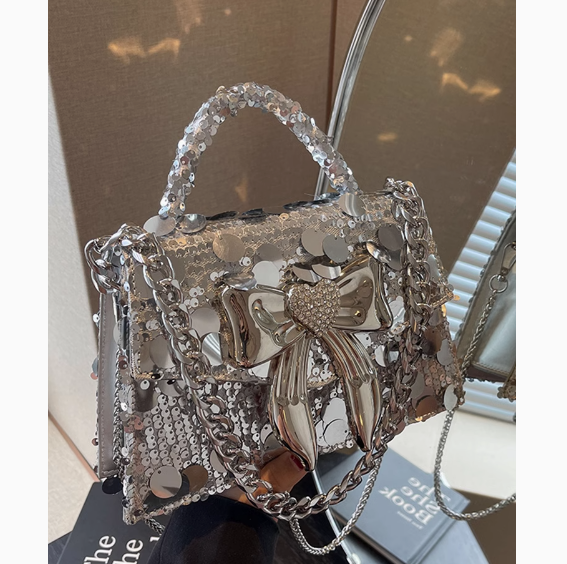 Sequined chain crossbody bag shoulder square bag ED0566