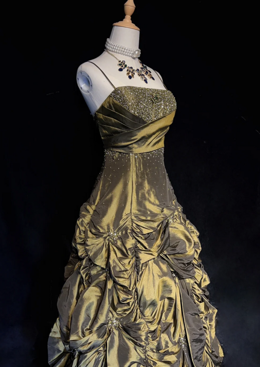 Robes d'anniversaire élégantes bleu dégradé, col en V, paillettes, mousseline, fourreau, robes de bal, robes de soirée ED04456