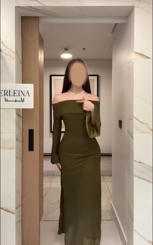 Elegant Sheath Green Long Prom Dresses Tulle Off-shoulder Evening Dresses Long Sleeves Birthday Dresses ED05911