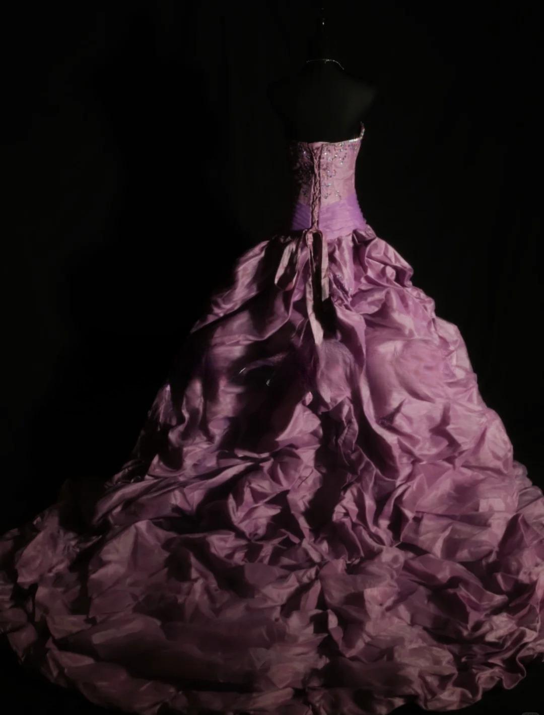 Fairy Ball Gown Strapless Long Prom Dresses Satin Beaded Quinceanera Dresses Sleeveless Sweet 16 Dress ED05967