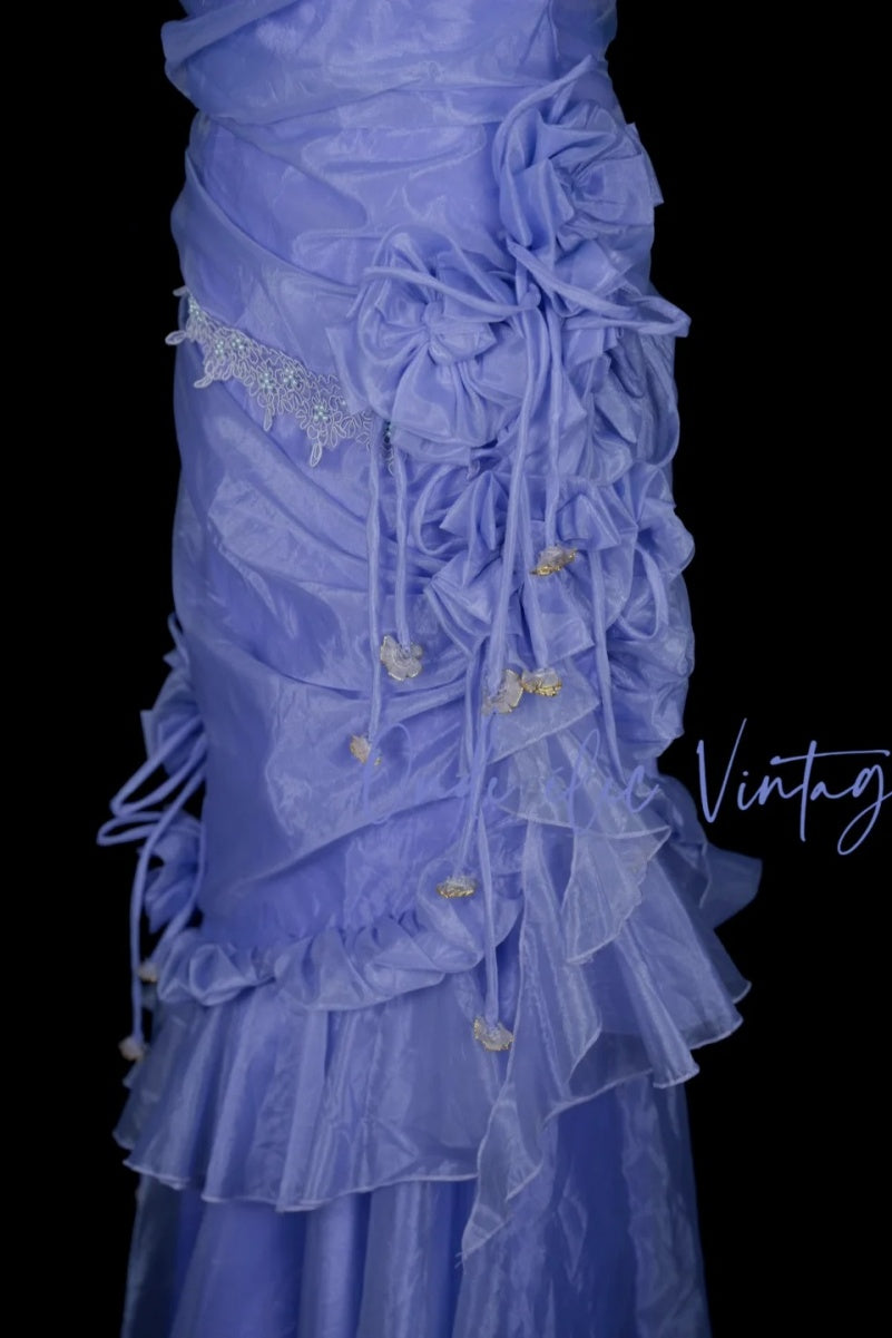 Elegant Sheath Purple Wedding Guest Dresses Tulle V-neck Sleevless Long Evening Dresses ED06030