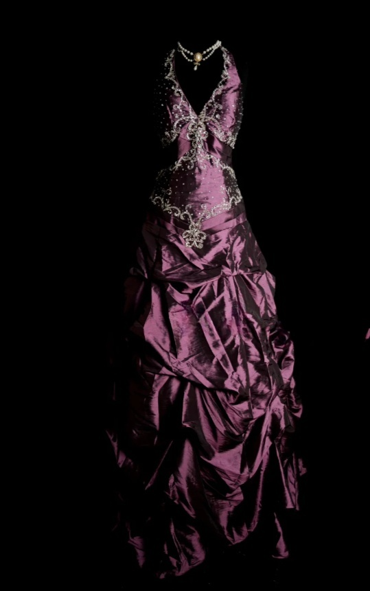 Elegant Halter Purple Long Prom Dresses Beaded Satin A-Line Birthday D –  EvaFashionDress