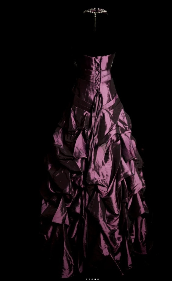 Elegant Halter Purple Long Prom Dresses Beaded Satin A-Line Birthday Dress ED06062