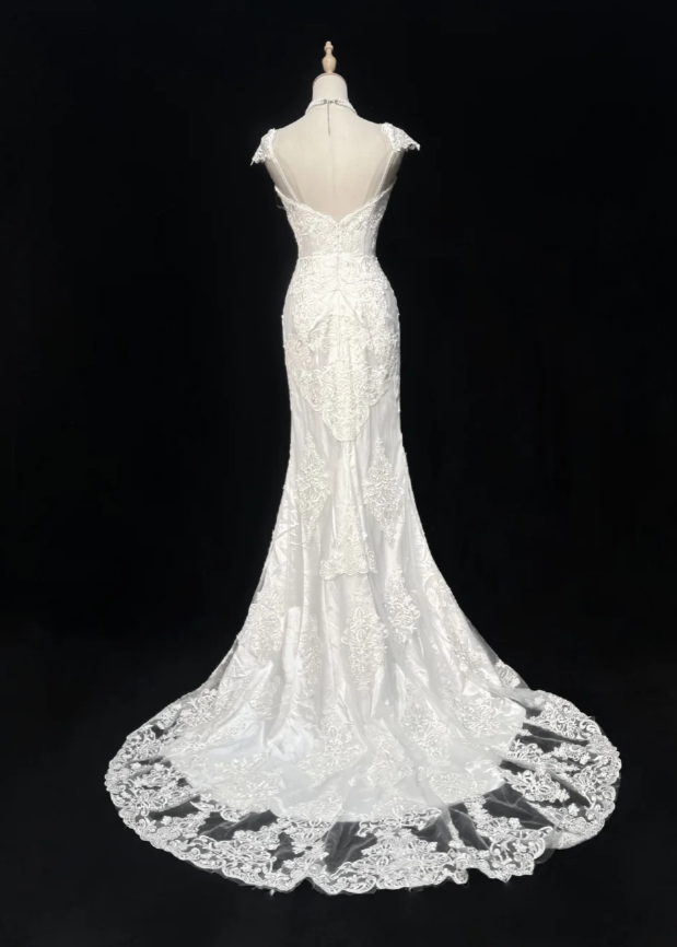 Timeless Mermaid Long Wedding Dresses Tulle Appliques White Bridal Gowns Sleeveless Bridal Dresses ED06143