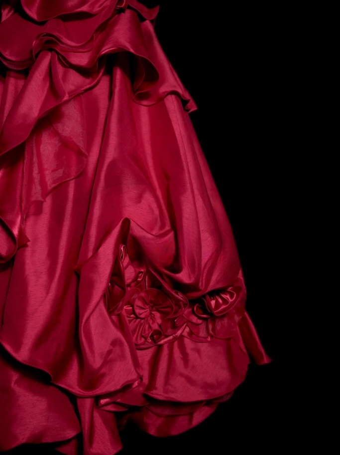 Cute Red Long Prom Dresses Satin Strapless A-line Evening Dresses Sleeveless Birthday Dresses ED06171