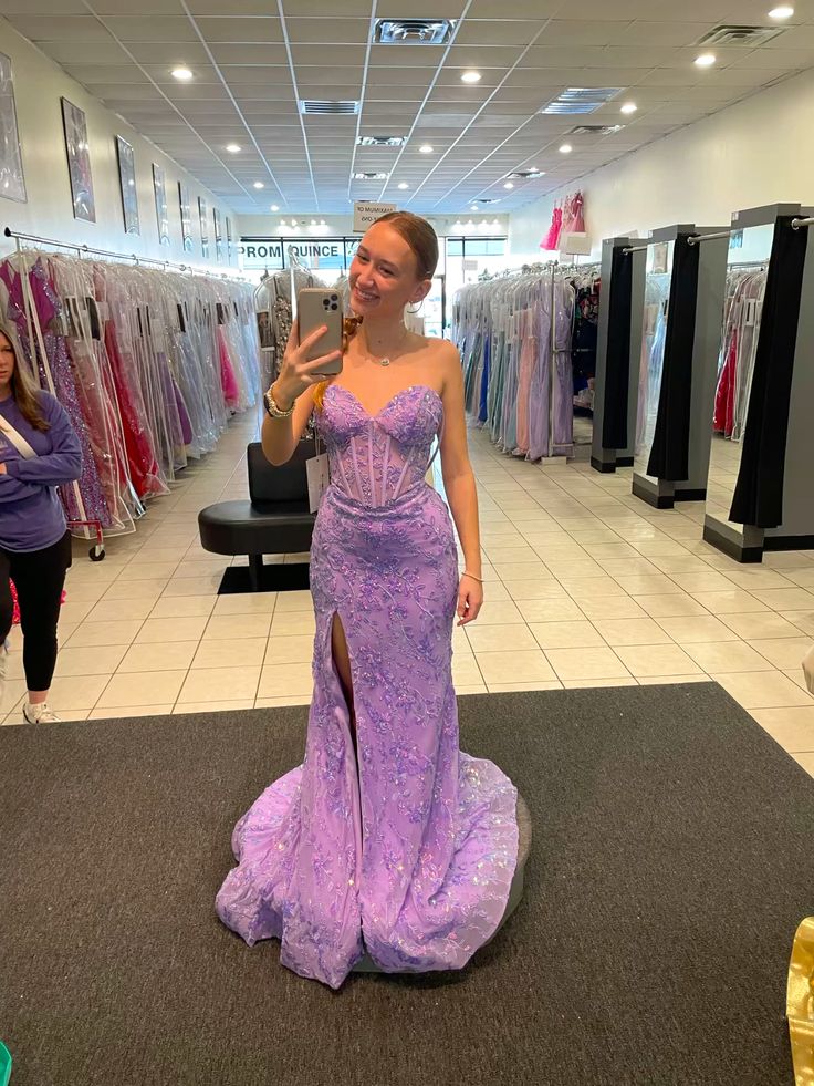 Elegant Purple Long Prom Dresses Applique Tulle Sweetheart Sheath Evening Gowns Sleeveless Party Dresses ED06249