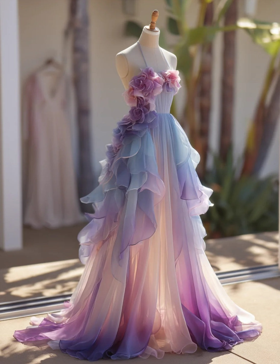 Gorgeous A-Line Long Prom Dresses, Tulle HalterEvening Dresses, Sleeveless Birthday Dresses ED06264