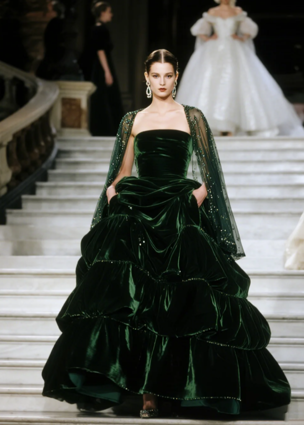 Elegant A-Line Dark Green Long Prom Dress Velvet Strapless Evening Dress Sleeveless Birthday Dress ED06343