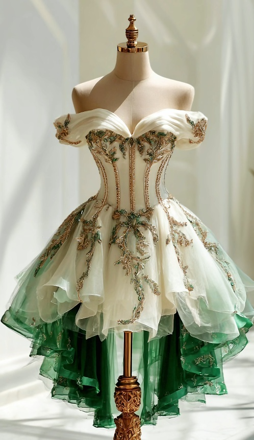 Cute A-Line White Short Prom Dress Tulle Beaded Off-shoulder Birthday Dress Cup Sleeves Party Dress ED06378