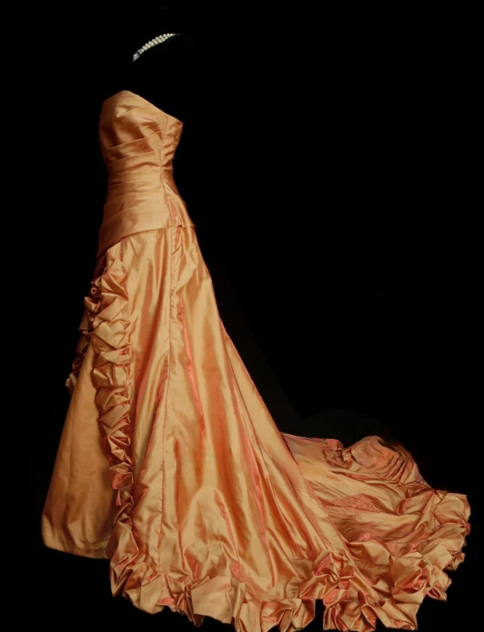 Gorgeous Sheath Orange Long Prom Dress Satin Strapless Evening Dress Sleeveless Birthday Dress ED06386