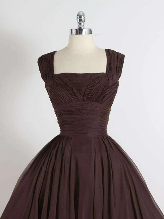 Brown A-Line Short Prom Dresses, Brown Short Homecoming Dress ED0641