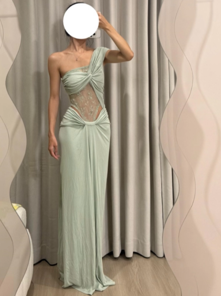 Robes d'anniversaire élégantes bleu dégradé, col en V, paillettes, mousseline, fourreau, robes de bal, robes de soirée ED04456