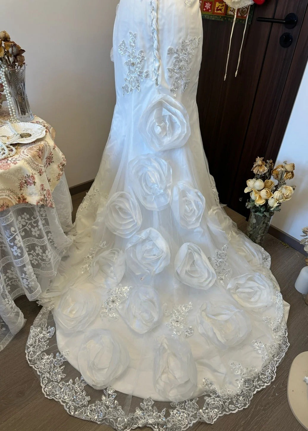 Robes d'anniversaire élégantes bleu dégradé, col en V, paillettes, mousseline, fourreau, robes de bal, robes de soirée ED04456