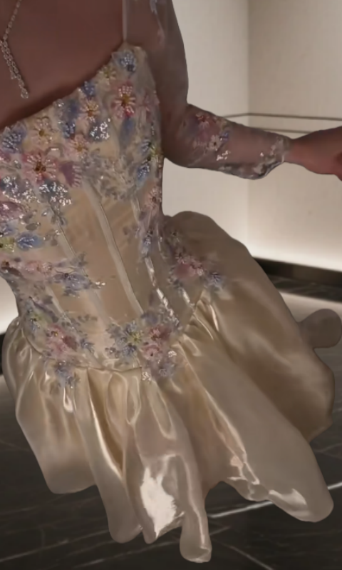 Robes d'anniversaire élégantes bleu dégradé, col en V, paillettes, mousseline, fourreau, robes de bal, robes de soirée ED04456