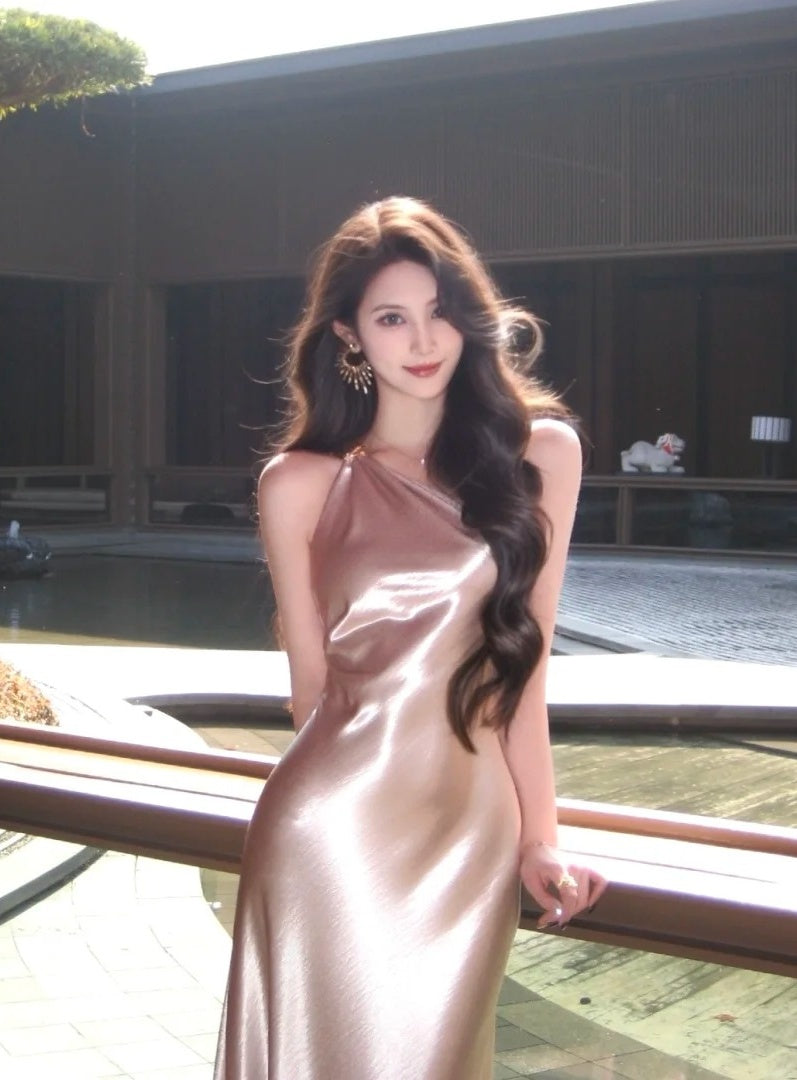 Robes d'anniversaire élégantes bleu dégradé, col en V, paillettes, mousseline, fourreau, robes de bal, robes de soirée ED04456