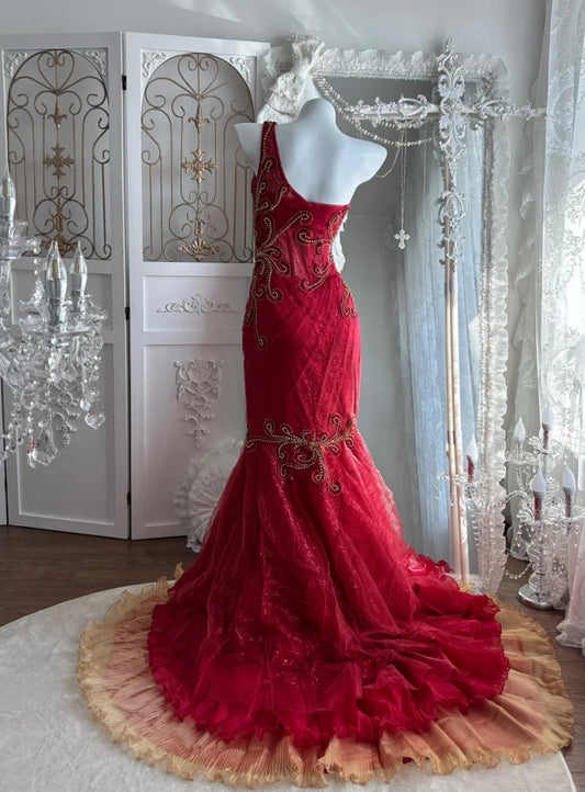 Robes d'anniversaire élégantes bleu dégradé, col en V, paillettes, mousseline, fourreau, robes de bal, robes de soirée ED04456