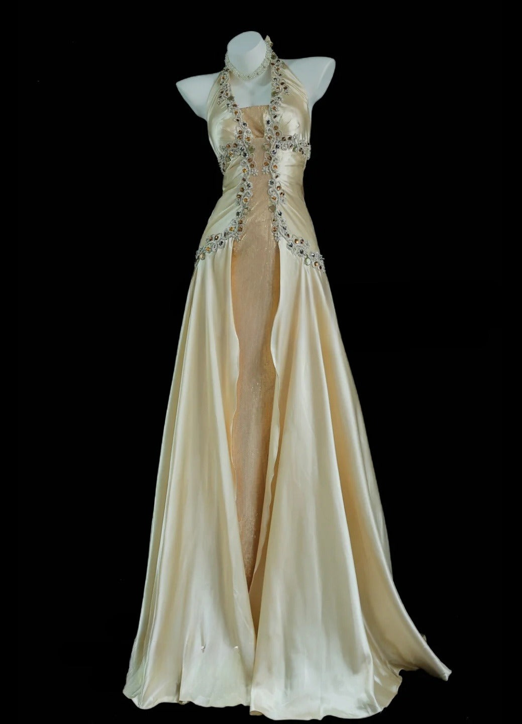 Robes d'anniversaire élégantes bleu dégradé, col en V, paillettes, mousseline, fourreau, robes de bal, robes de soirée ED04456