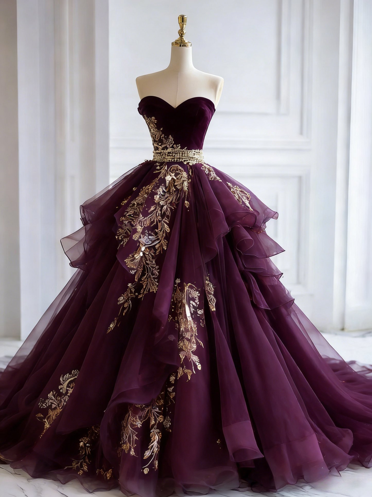 Robes d'anniversaire élégantes bleu dégradé, col en V, paillettes, mousseline, fourreau, robes de bal, robes de soirée ED04456