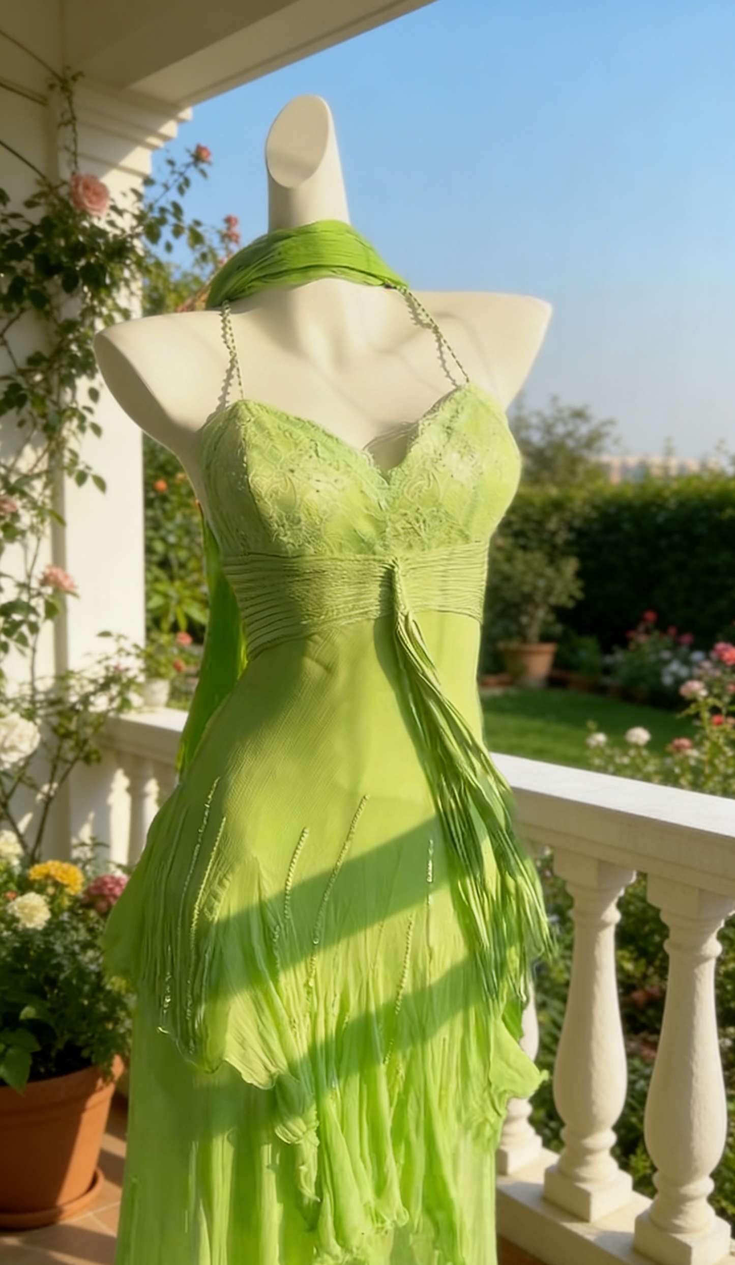 Gorgeous Green Prom Dress Chiffon Spaghetti Straps Evening Dress Sheath Birthday Dress ED06925