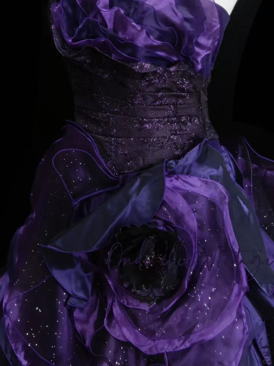 Elegant Purple Prom Dress Satin Strapless Birthday Dress Sleeveless A-Line Evening Dress ED06980