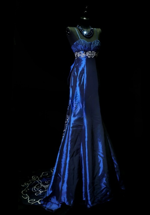 Classy Blue Prom Dress Satin Birthday Dress Sheath Spaghetti Straps Evening Dress ED07077
